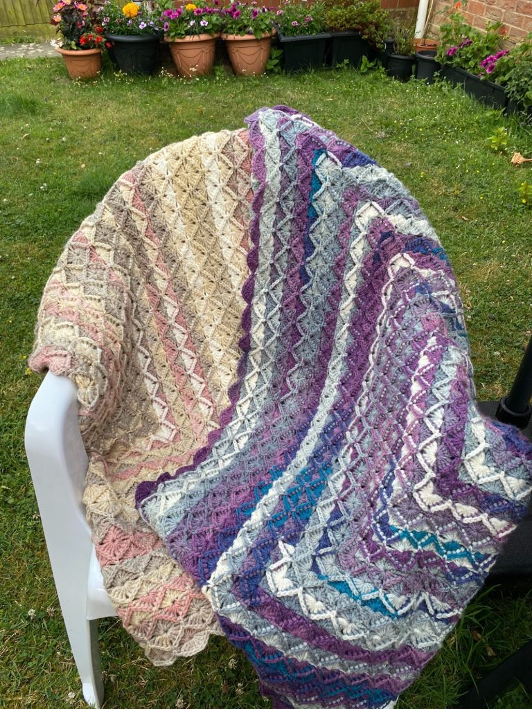 Crochet Afghans on a garden chair